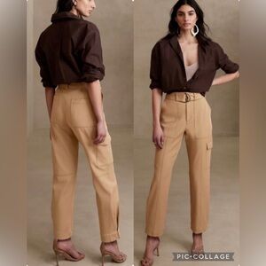 Banana Republic Women’s High Rise Slim Refined Tie Waist Pant Cargo Size 4. NWOT